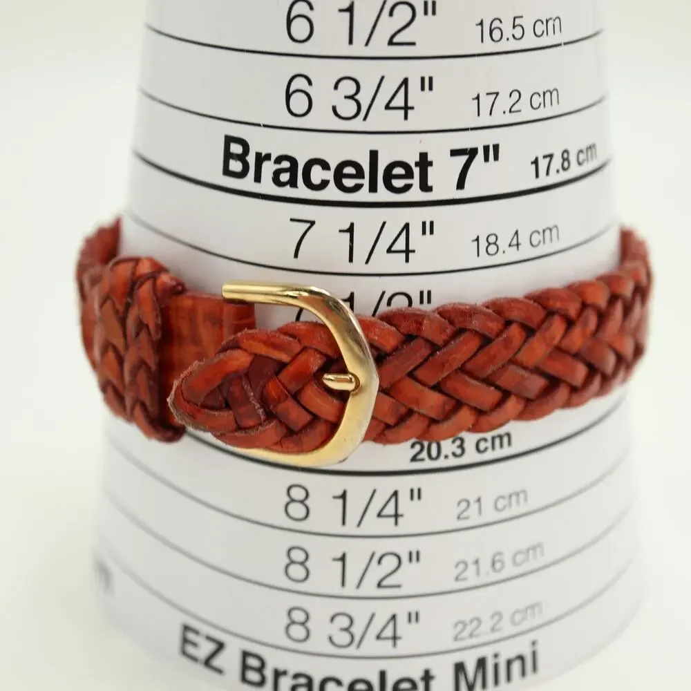 Vintage Orvis Dual Time Gold Tone 22mm Watch Brown Braid Leather w New Battery